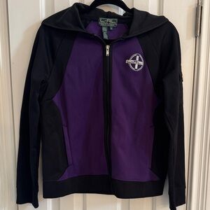 Ralph Lauren Black & Purple Full-Zip Hoodie w/ Silver Metallic Logo